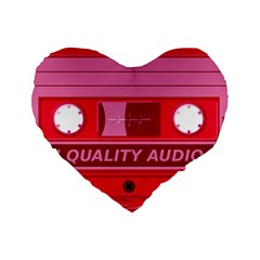 Red Cassette Standard 16  Premium Heart Shape Cushions