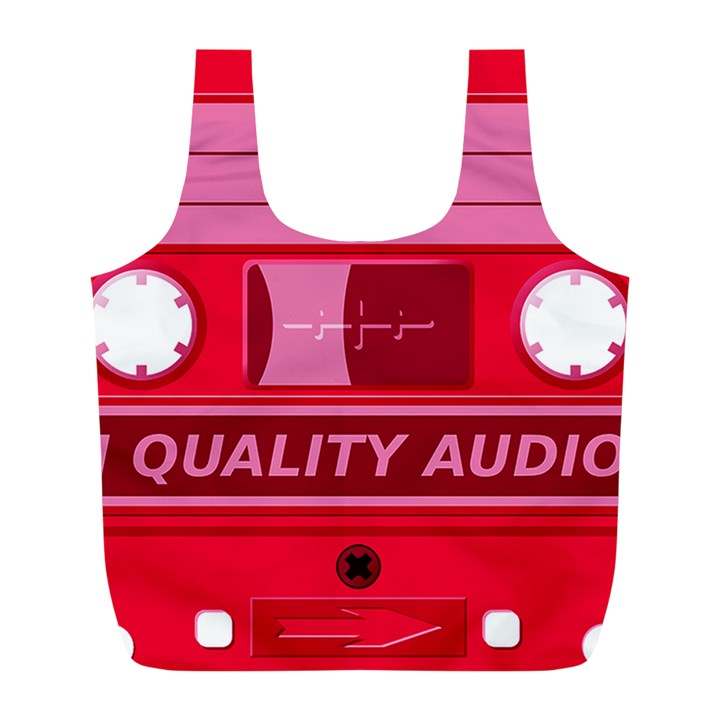 Red Cassette Full Print Recycle Bag (L)