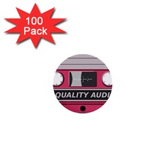 Pink Cassette 1  Mini Buttons (100 Pack)  by vintage2030