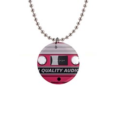 Pink Cassette Button Necklaces by vintage2030