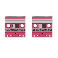 Pink Cassette Cufflinks (square) by vintage2030