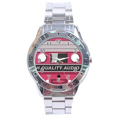 Pink Cassette Stainless Steel Analogue Watch by vintage2030