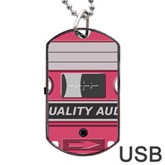 Pink Cassette Dog Tag Usb Flash (two Sides) by vintage2030