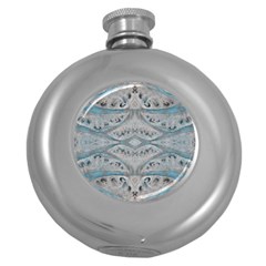 Broccoli Tree Blue Round Hip Flask (5 Oz) by DeneWestUK