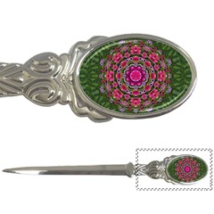 Fantasy Floral Wreath In The Green Summer  Leaves Letter Opener by pepitasart