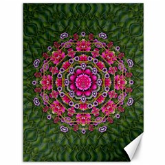 Fantasy Floral Wreath In The Green Summer  Leaves Canvas 36  X 48  by pepitasart