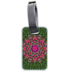 Fantasy Floral Wreath In The Green Summer  Leaves Luggage Tags (two Sides) by pepitasart