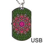 Fantasy Floral Wreath In The Green Summer  Leaves Dog Tag USB Flash (Two Sides) Front