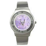 Cute Little Pegasus With Butterflies Stainless Steel Watch Front