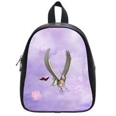 Cute Little Pegasus With Butterflies School Bag (small) by FantasyWorld7