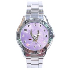 Cute Little Pegasus With Butterflies Stainless Steel Analogue Watch by FantasyWorld7