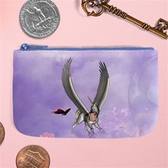 Cute Little Pegasus With Butterflies Large Coin Purse by FantasyWorld7