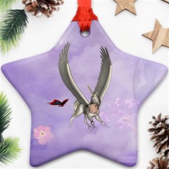 Cute Little Pegasus With Butterflies Ornament (star) by FantasyWorld7