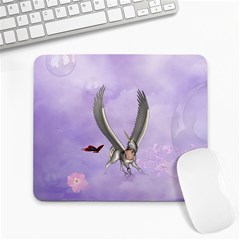 Cute Little Pegasus With Butterflies Large Mousepads by FantasyWorld7