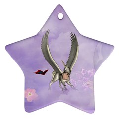 Cute Little Pegasus With Butterflies Star Ornament (two Sides) by FantasyWorld7