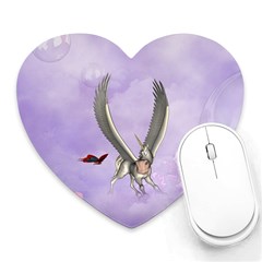 Cute Little Pegasus With Butterflies Heart Mousepads by FantasyWorld7