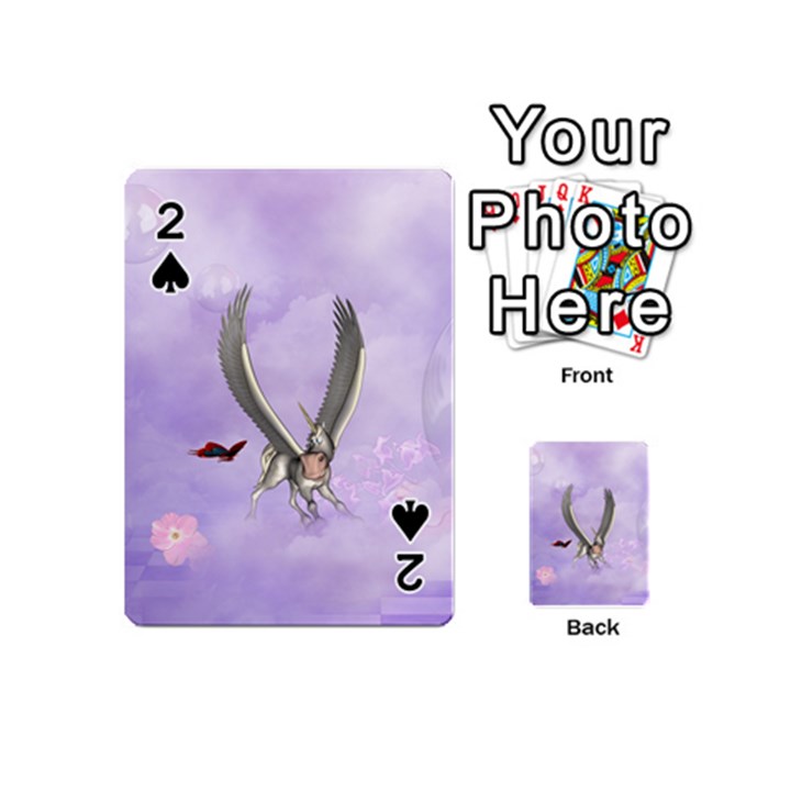 Cute Little Pegasus With Butterflies Playing Cards 54 (Mini)