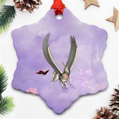 Cute Little Pegasus With Butterflies Ornament (snowflake) by FantasyWorld7