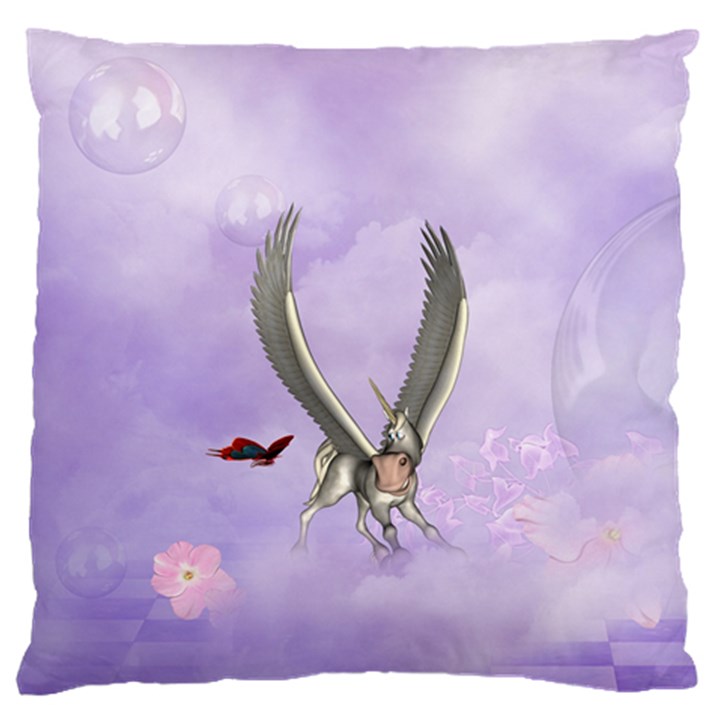 Cute Little Pegasus With Butterflies Standard Flano Cushion Case (Two Sides)