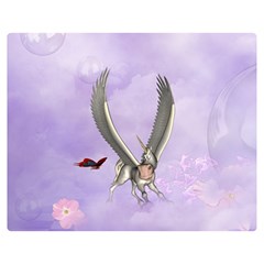 Cute Little Pegasus With Butterflies Double Sided Flano Blanket (medium)  by FantasyWorld7