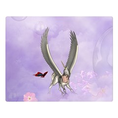 Cute Little Pegasus With Butterflies Double Sided Flano Blanket (large)  by FantasyWorld7