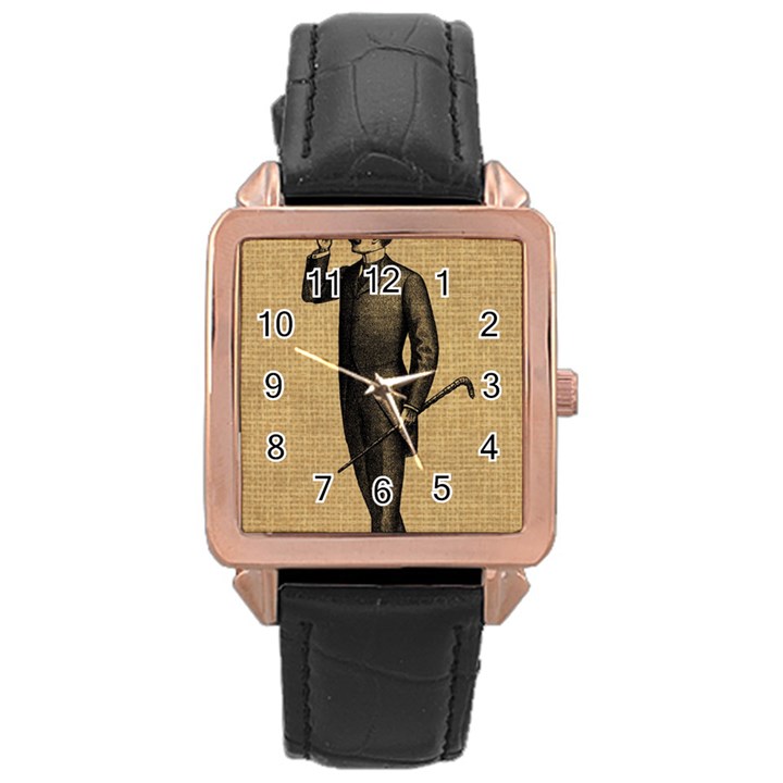 Vintage 1060202 1920 Rose Gold Leather Watch 