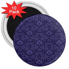 Damask Purple 3  Magnets (10 Pack)  by vintage2030