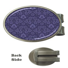 Damask Purple Money Clips (oval) 