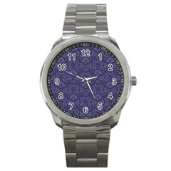 Damask Purple Sport Metal Watch by vintage2030