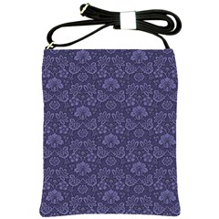 Damask Purple Shoulder Sling Bag by vintage2030