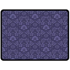 Damask Purple Fleece Blanket (large)  by vintage2030