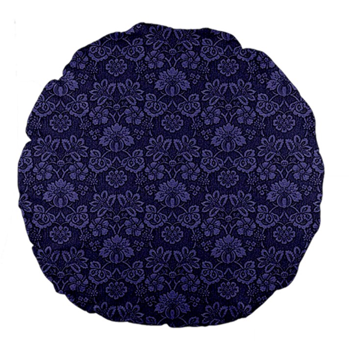 Damask Purple Large 18  Premium Round Cushions