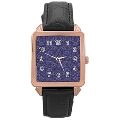 Damask Purple Rose Gold Leather Watch  by vintage2030