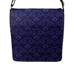 Damask Purple Flap Closure Messenger Bag (l) by vintage2030