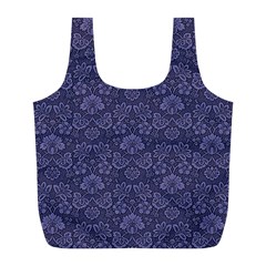 Damask Purple Full Print Recycle Bag (l) by vintage2030