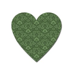 Damask Green Heart Magnet