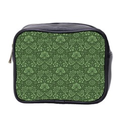 Damask Green Mini Toiletries Bag (two Sides) by vintage2030