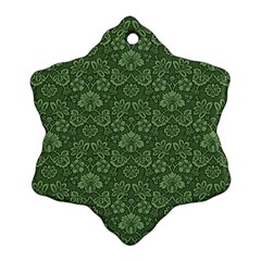 Damask Green Ornament (snowflake) by vintage2030