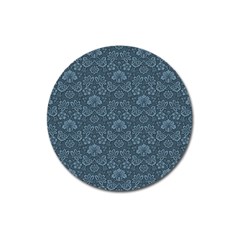 Damask Blue Magnet 3  (round)