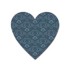 Damask Blue Heart Magnet