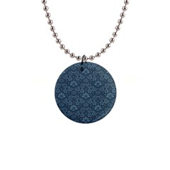 Damask Blue Button Necklaces