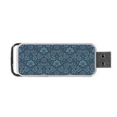 Damask Blue Portable Usb Flash (one Side) by vintage2030