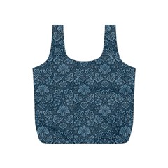 Damask Blue Full Print Recycle Bag (s) by vintage2030