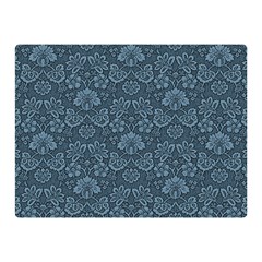 Damask Blue Double Sided Flano Blanket (mini)  by vintage2030