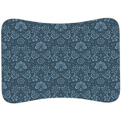 Damask Blue Velour Seat Head Rest Cushion