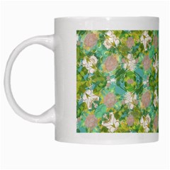 Vintage Floral Print Collage Pattern White Mugs by dflcprints