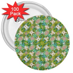 Vintage Floral Print Collage Pattern 3  Buttons (100 Pack)  by dflcprints