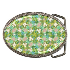 Vintage Floral Print Collage Pattern Belt Buckles by dflcprints