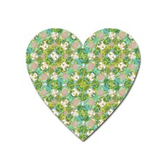 Vintage Floral Print Collage Pattern Heart Magnet by dflcprints