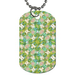 Vintage Floral Print Collage Pattern Dog Tag (one Side) by dflcprints